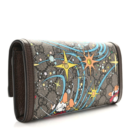 Gucci X DISNEY GG Supreme Monogram Donald Duck Interlocking G Continental Wallet Beige Multicolor New Acero 3 of 7