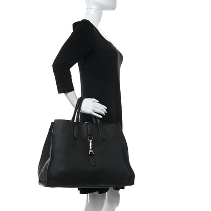 Gucci Soft Calfskin Medium Jackie Top Handle Bag Black 3 of 15