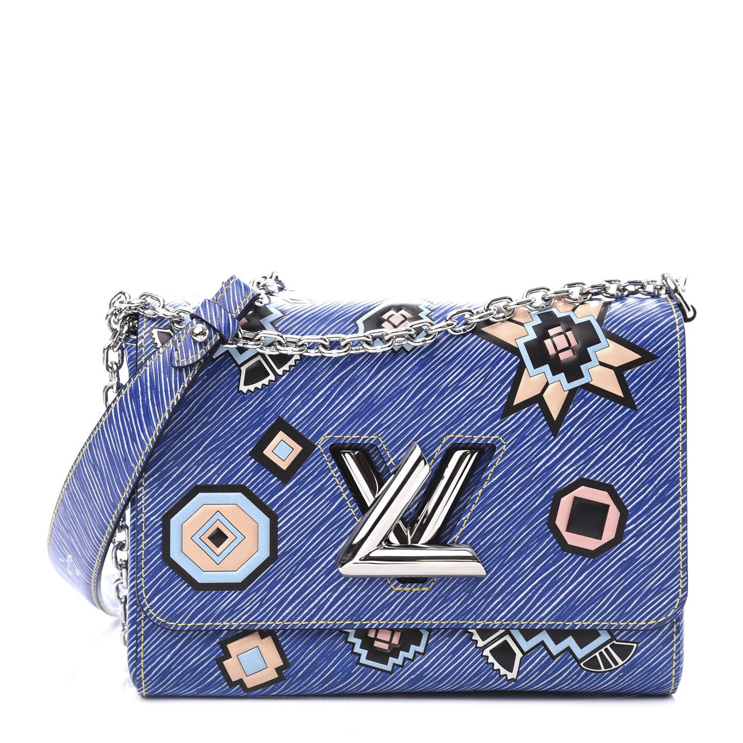 Epi Azteque Twist Shoulder Bag MM Denim Light
