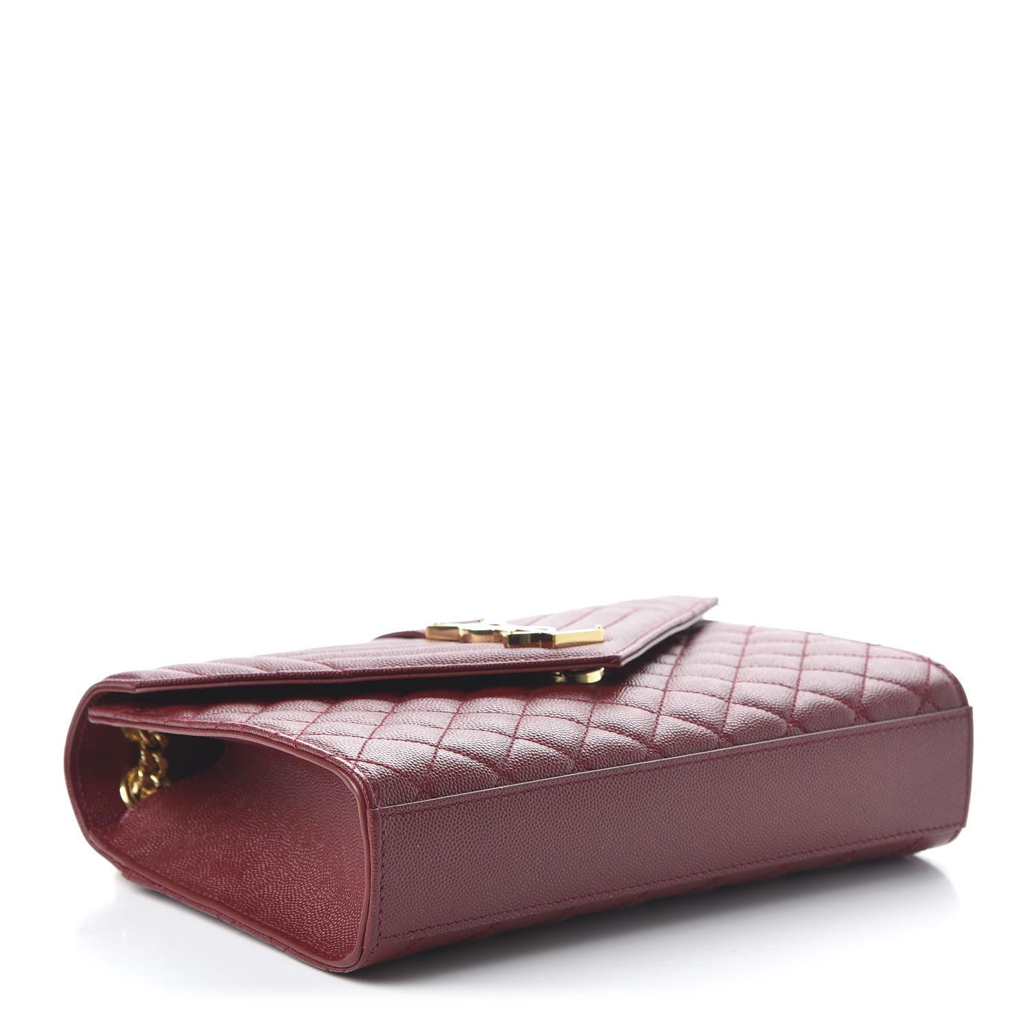 Saint Laurent Grain De Poudre Textured Mixed Matelasse Triquilt Medium Monogram Satchel Oxblood 4 of 9