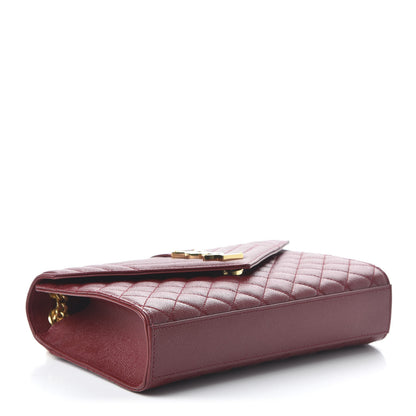 Saint Laurent Grain De Poudre Textured Mixed Matelasse Triquilt Medium Monogram Satchel Oxblood 4 of 9