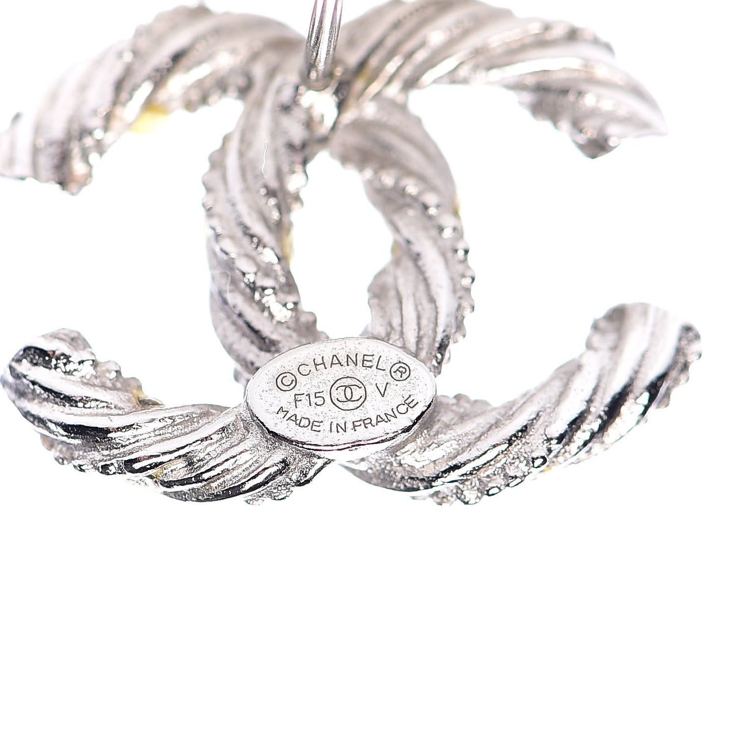 Crystal CC Twisted Earrings Silver