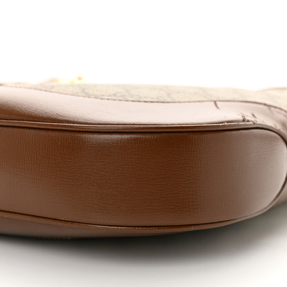 Gucci GG Supreme Monogram Azalea Calfskin Web Medium Jackie 1961 Hobo Beige Ebony Brown Sugar 10 of 13