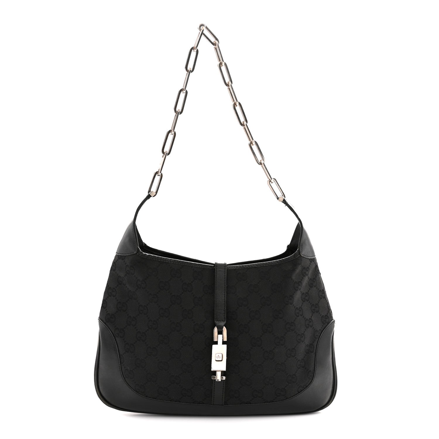 Gucci Monogram Jackie O Chain Hobo Black 1 of 13