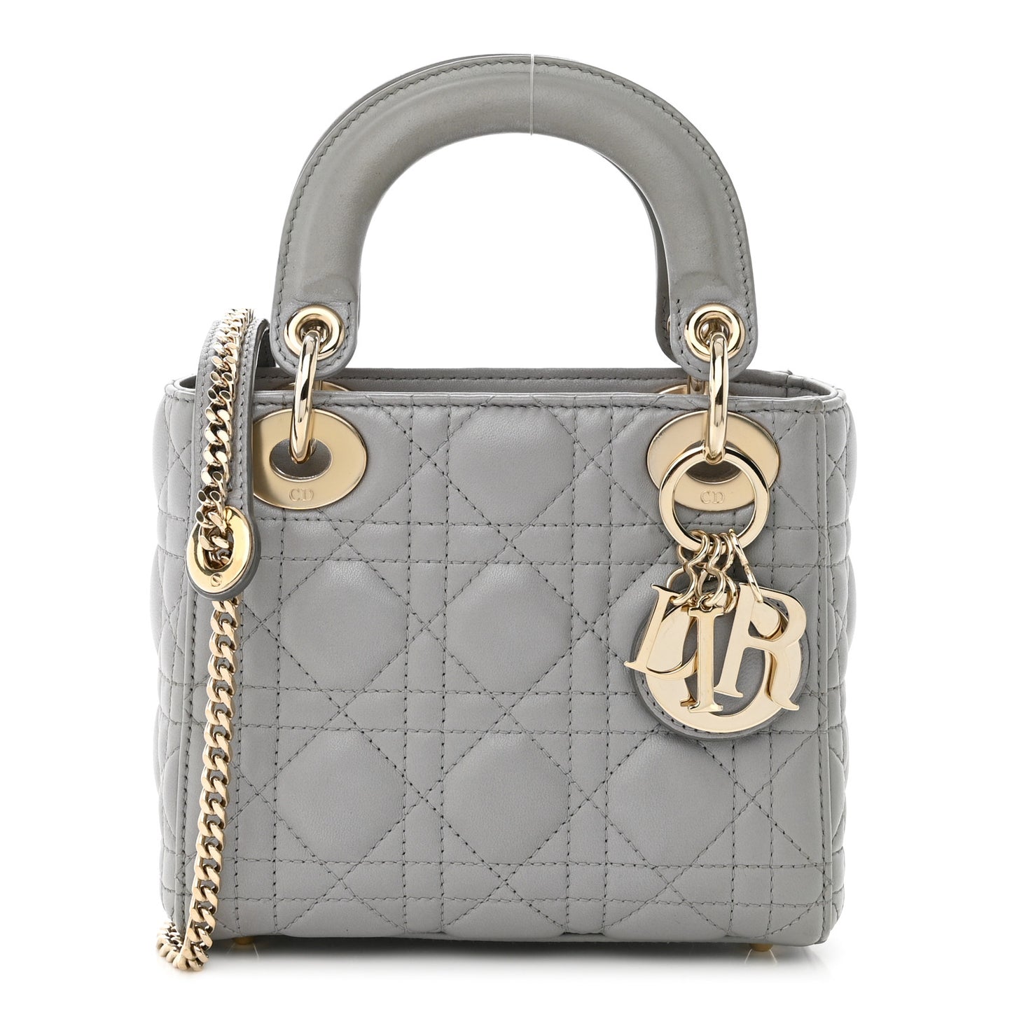 Lambskin Cannage Mini Lady Dior Grey