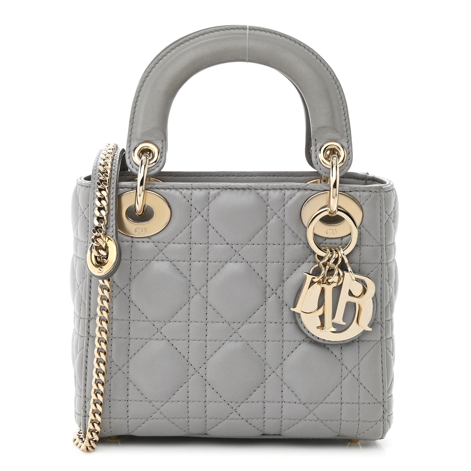 Christian Dior Lambskin Cannage Mini Lady Dior Grey 1 of 11