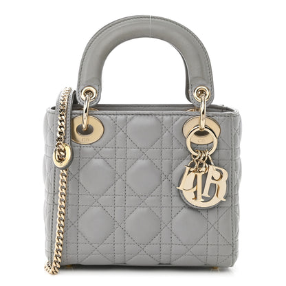 Christian Dior Lambskin Cannage Mini Lady Dior Grey 1 of 11