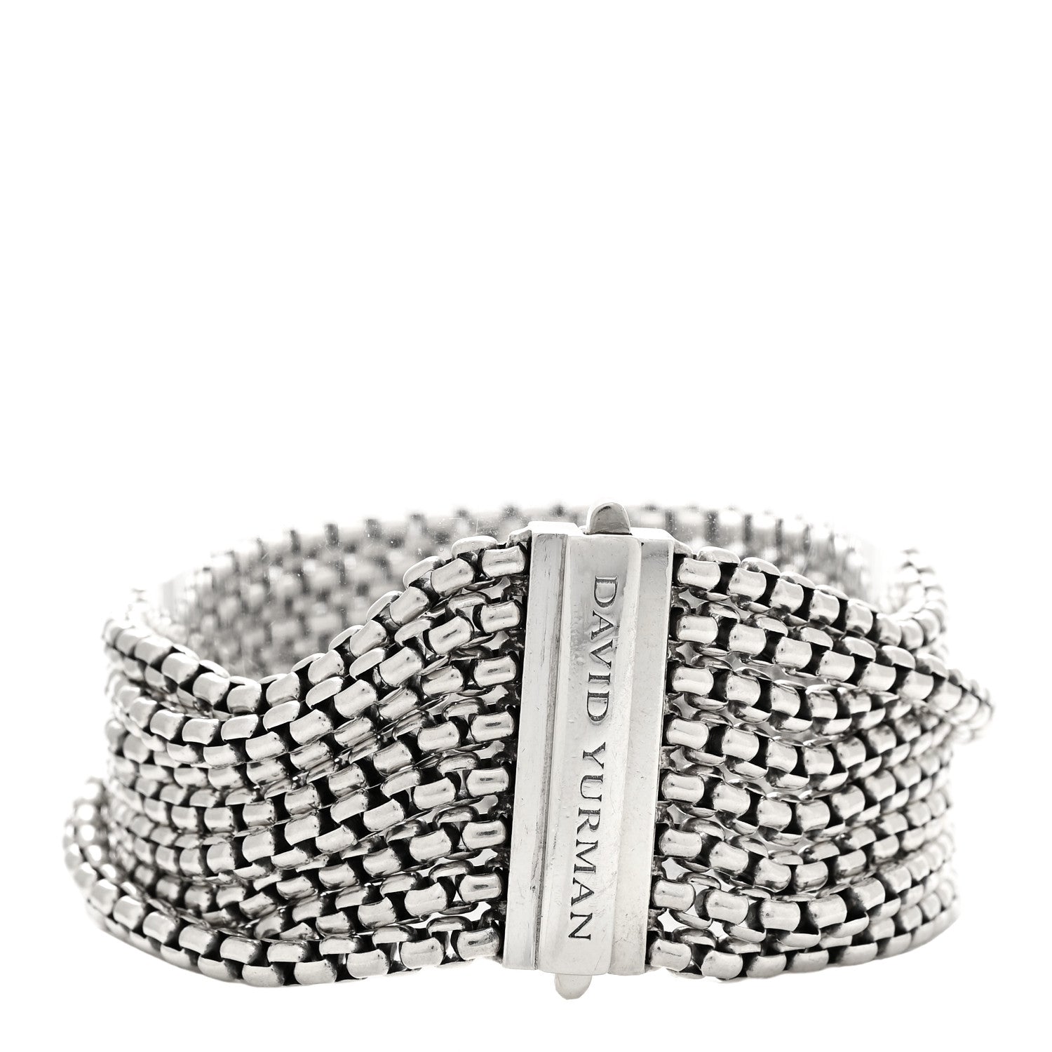 David Yurman Sterling Silver 8 Row Box Chain Bracelet 2 of 3