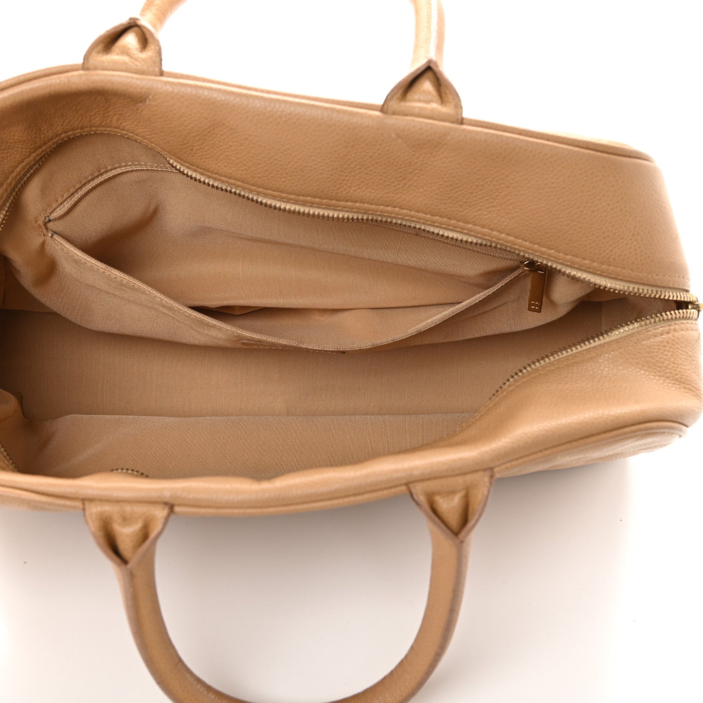 Caviar Quilted Large Bowler Bag Beige