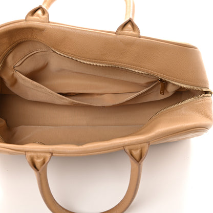 Chanel Caviar Quilted Large Bowler Bag Beige 5 of 12