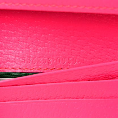 Gucci Calfskin Flora Print Zumi Card Case Fuxia Fluo 7 of 10