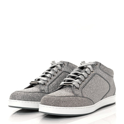 Jimmy Choo Glitter Miami Sneakers 38 Silver 8 of 30