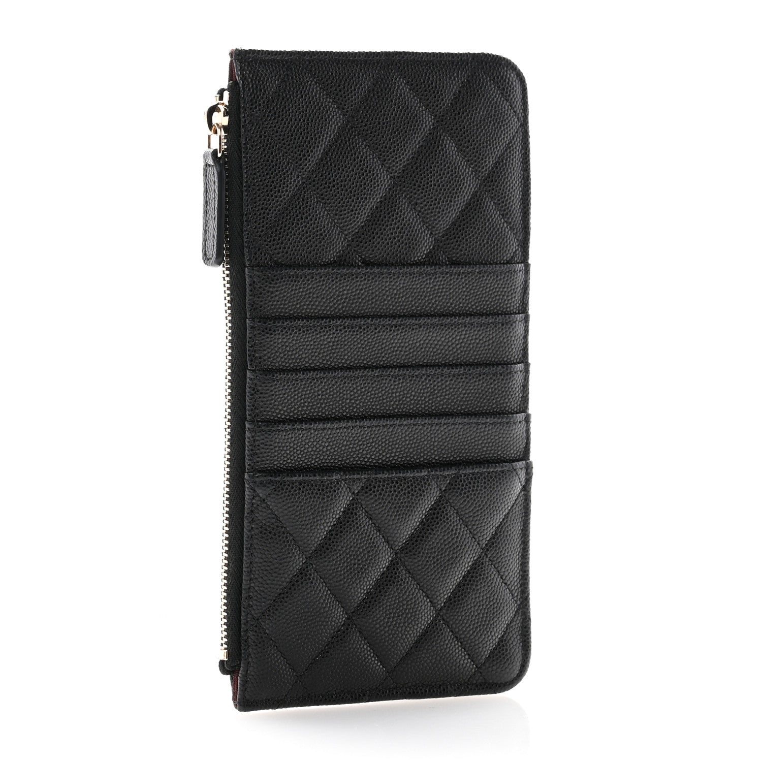Chanel Caviar Quilted Classic Flat Wallet Pouch Black 3 of 9