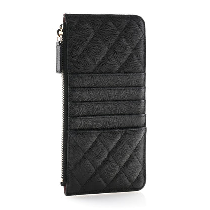 Chanel Caviar Quilted Classic Flat Wallet Pouch Black 3 of 9