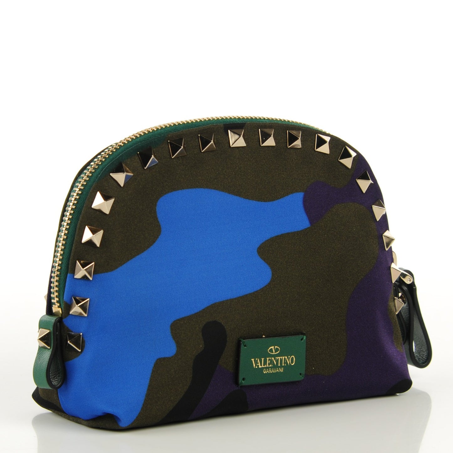 Nylon Camouflage Rockstud Cosmetic Pouch Multicolor