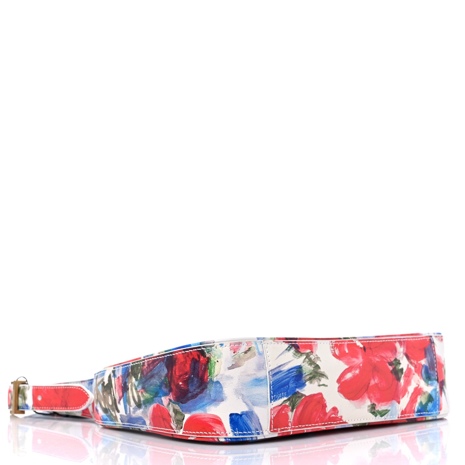 Saint Laurent Smooth Calfskin Flowers Print Le 5 A 7 Hobo White 4 of 8