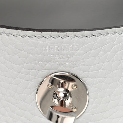 Hermes Taurillon Clemence Mini Lindy 20 Bleu Pale 6 of 12