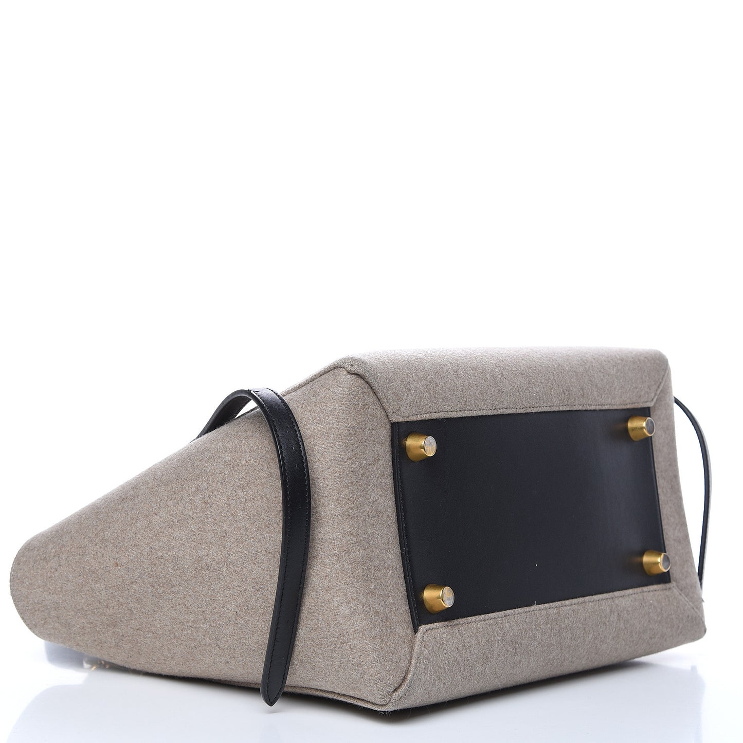 Felt Smooth Calfskin Mini Belt Bag Beige