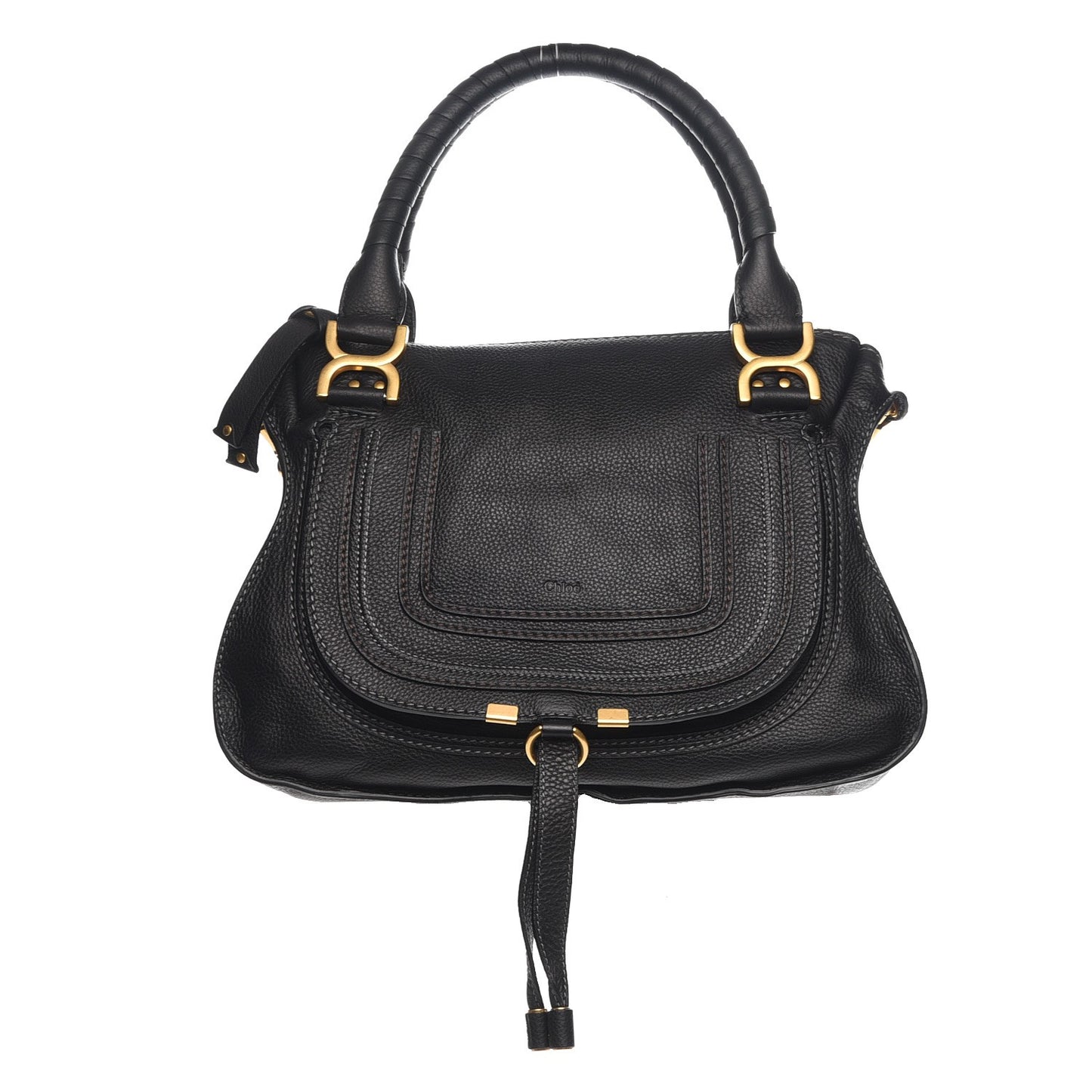 Calfskin Medium Marcie Satchel Black
