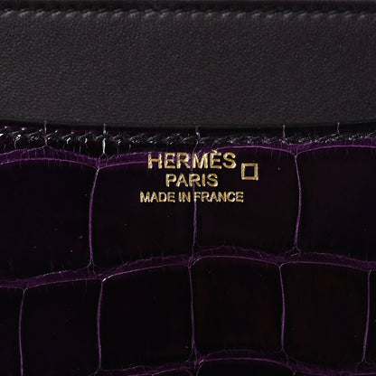 Hermes Shiny Alligator Constance 24 Aubergine 6 of 11