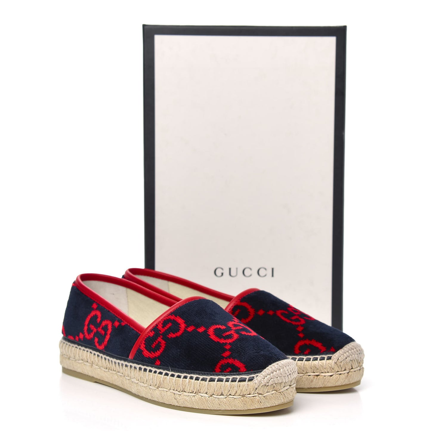 Terry Cloth GG Monogram Espadrilles 37 Blue Red
