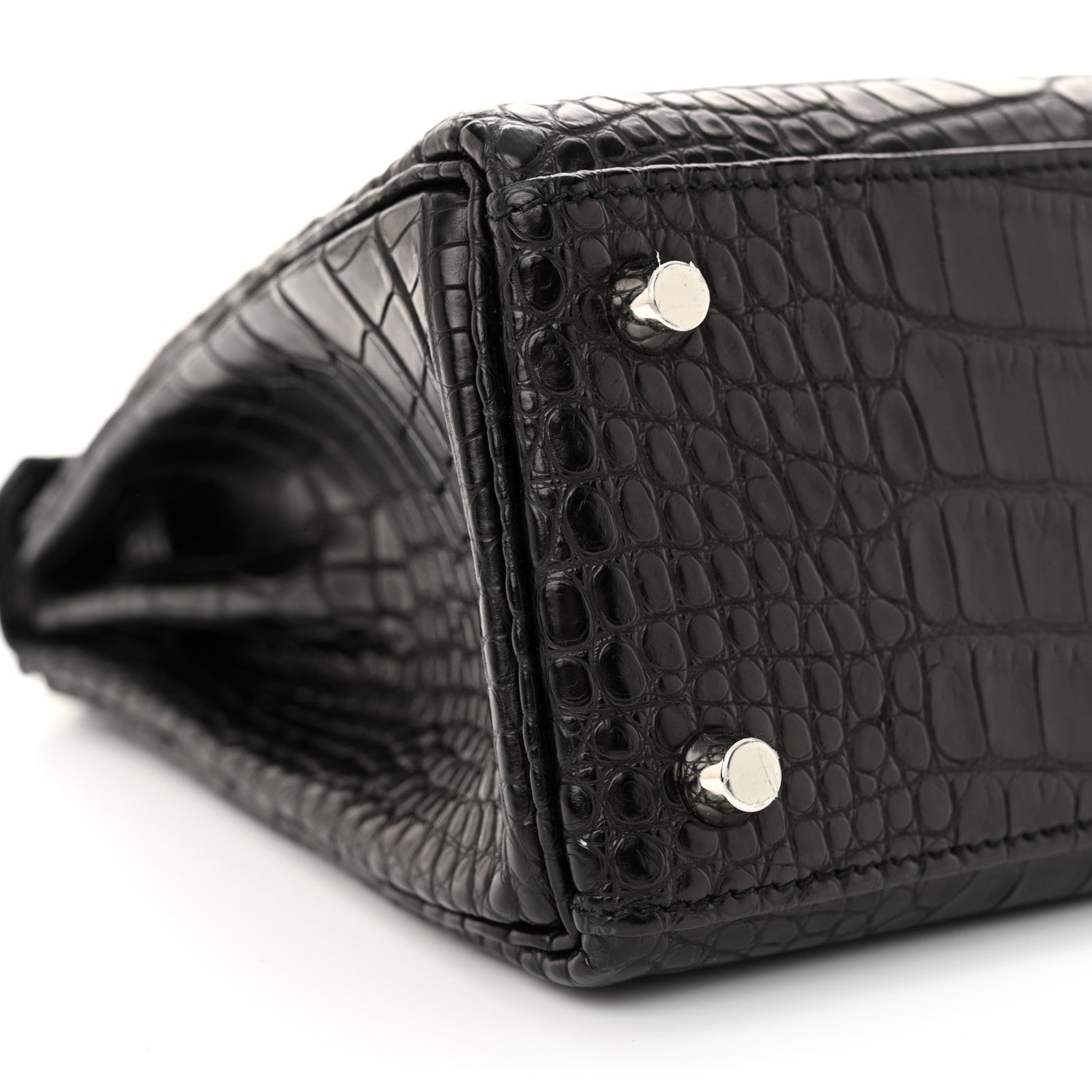 Hermes Matte Alligator Kelly Retourne 25 Black 9 of 15