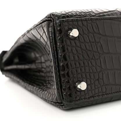 Hermes Matte Alligator Kelly Retourne 25 Black 9 of 15
