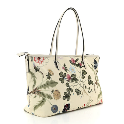 Gucci Canvas Flora Knight Medium Zippered Tote White 3 of 11