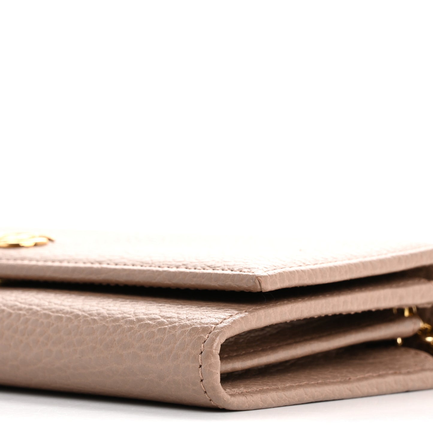 Dollar Calfskin Petite GG Marmont Wallet Chain Bag Porcelain Rose