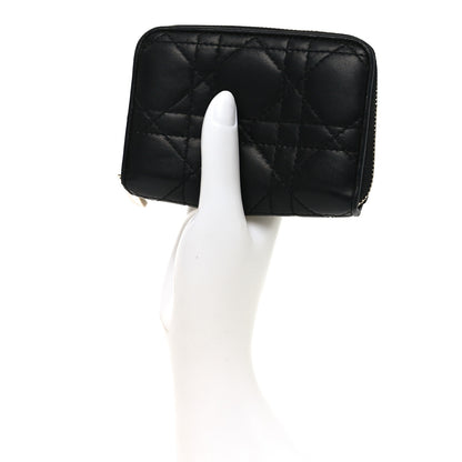Christian Dior Lambskin Cannage Gusset Card Holder Black 2 of 9