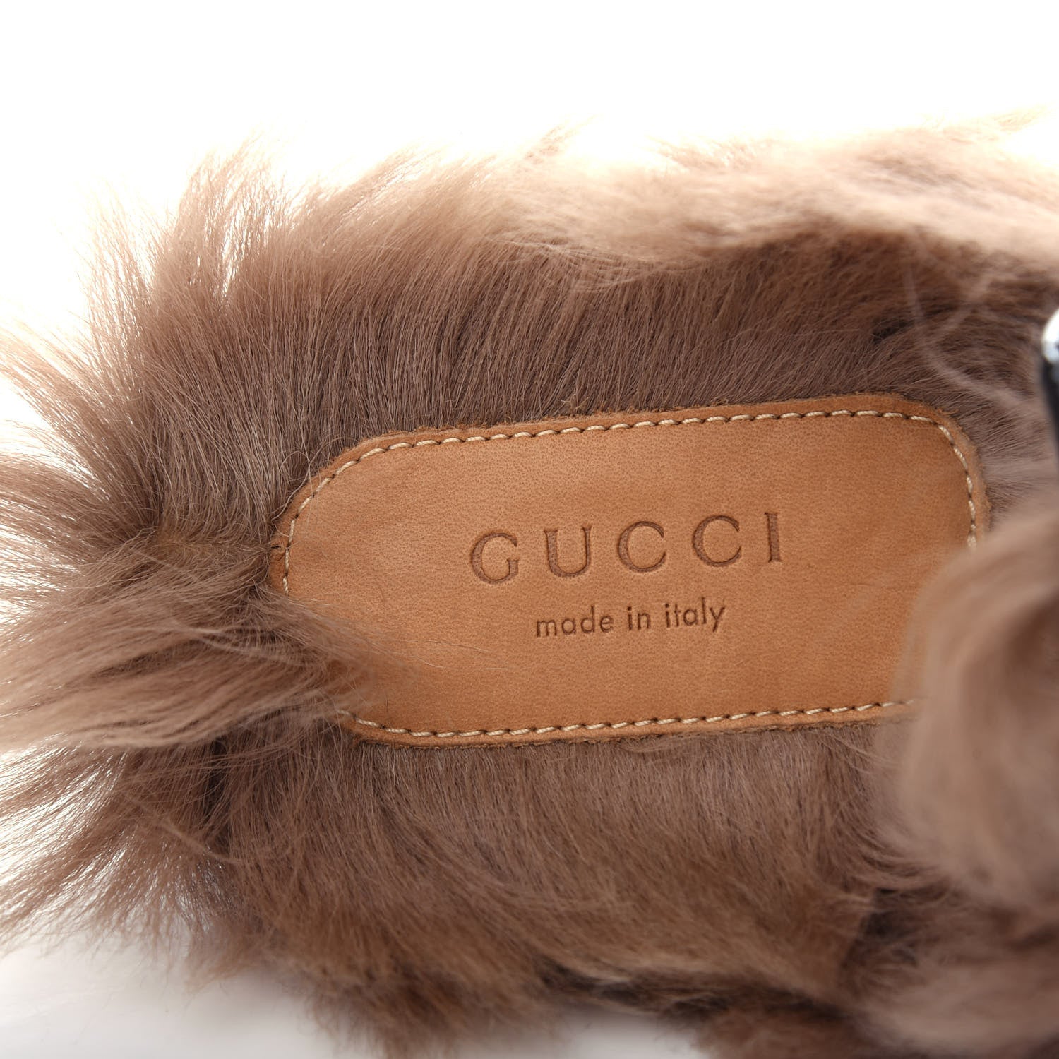 Gucci Patent Fur Womens Princetown Slippers 35 Black Natural 8 of 10