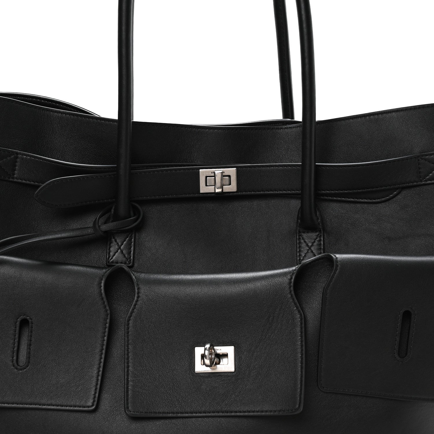 Balenciaga Smooth Calfskin Large Bel Air Carry All Bag Black 8 of 10