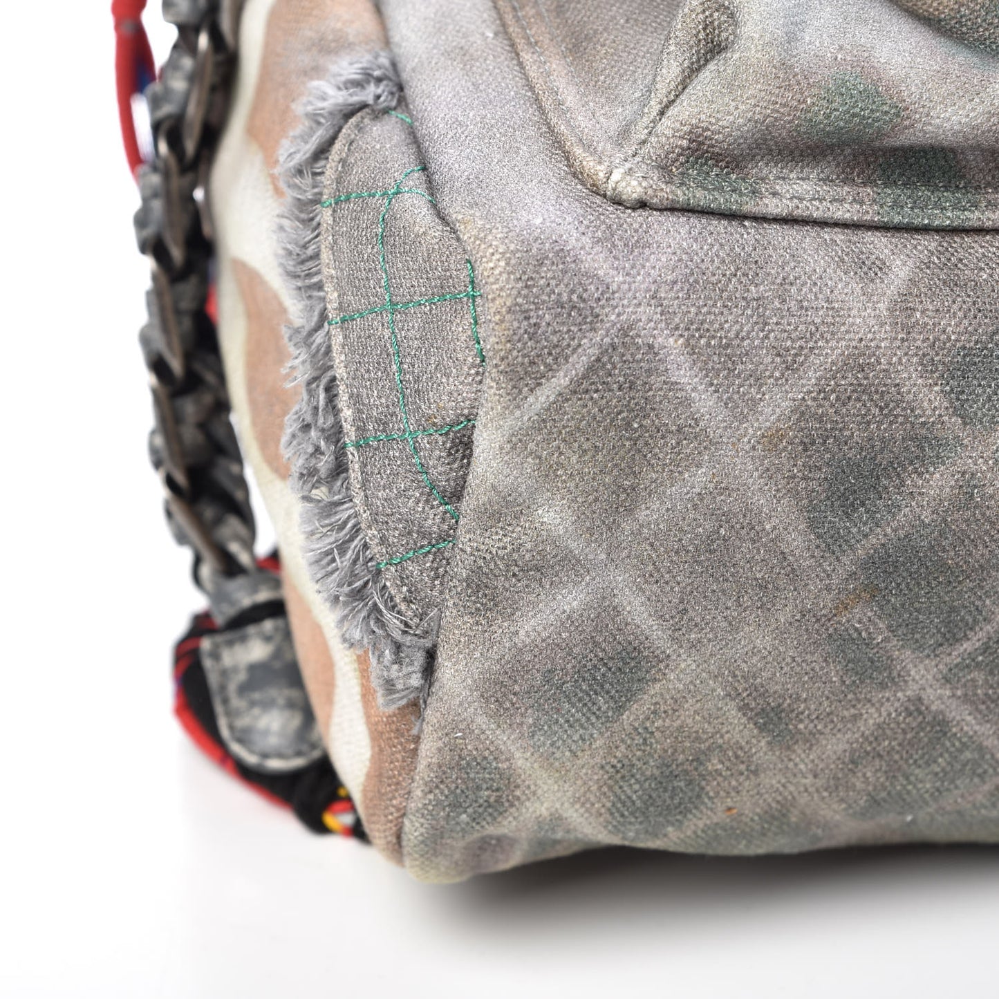 Graffiti Printed Canvas Medium Backpack Grey