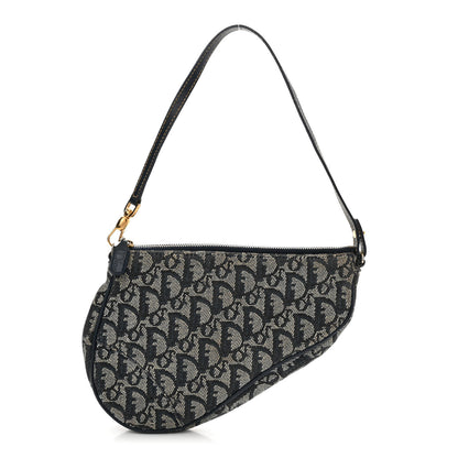 Christian Dior Monogram Mini Saddle Pochette Navy 1 of 15
