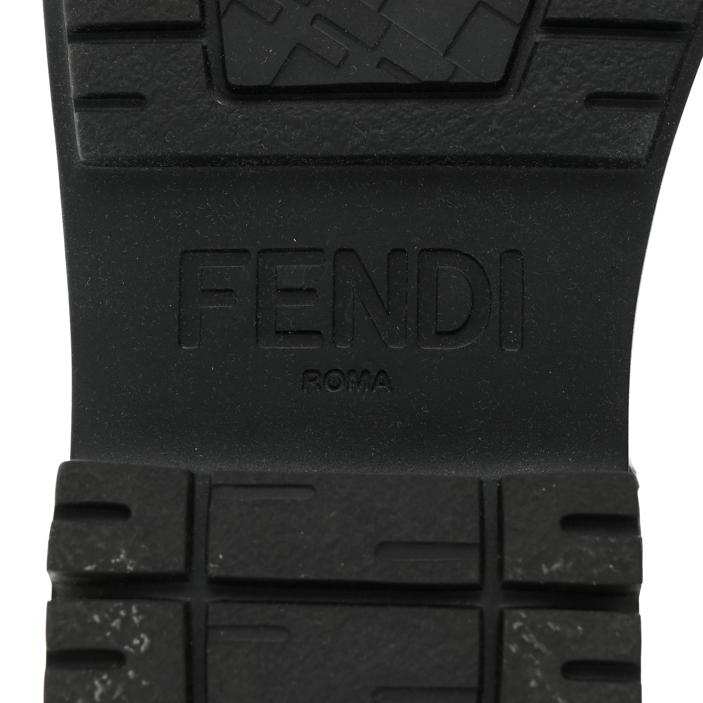 Vitello Abrasivato Fendigraphy 50mm Biker Boots 36.5 Black