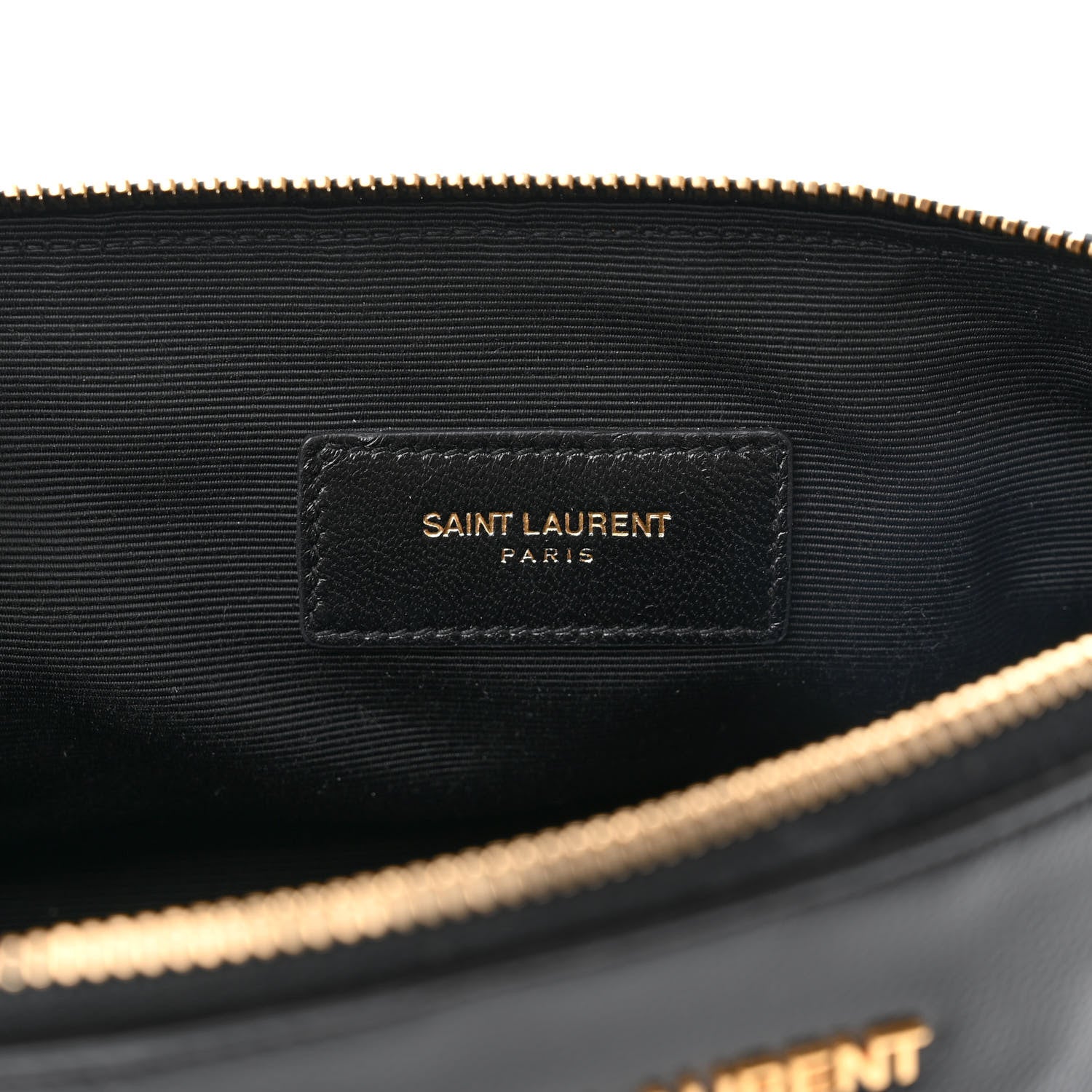 Saint Laurent Grained Calfskin Cosmetic Pouch Black 6 of 8