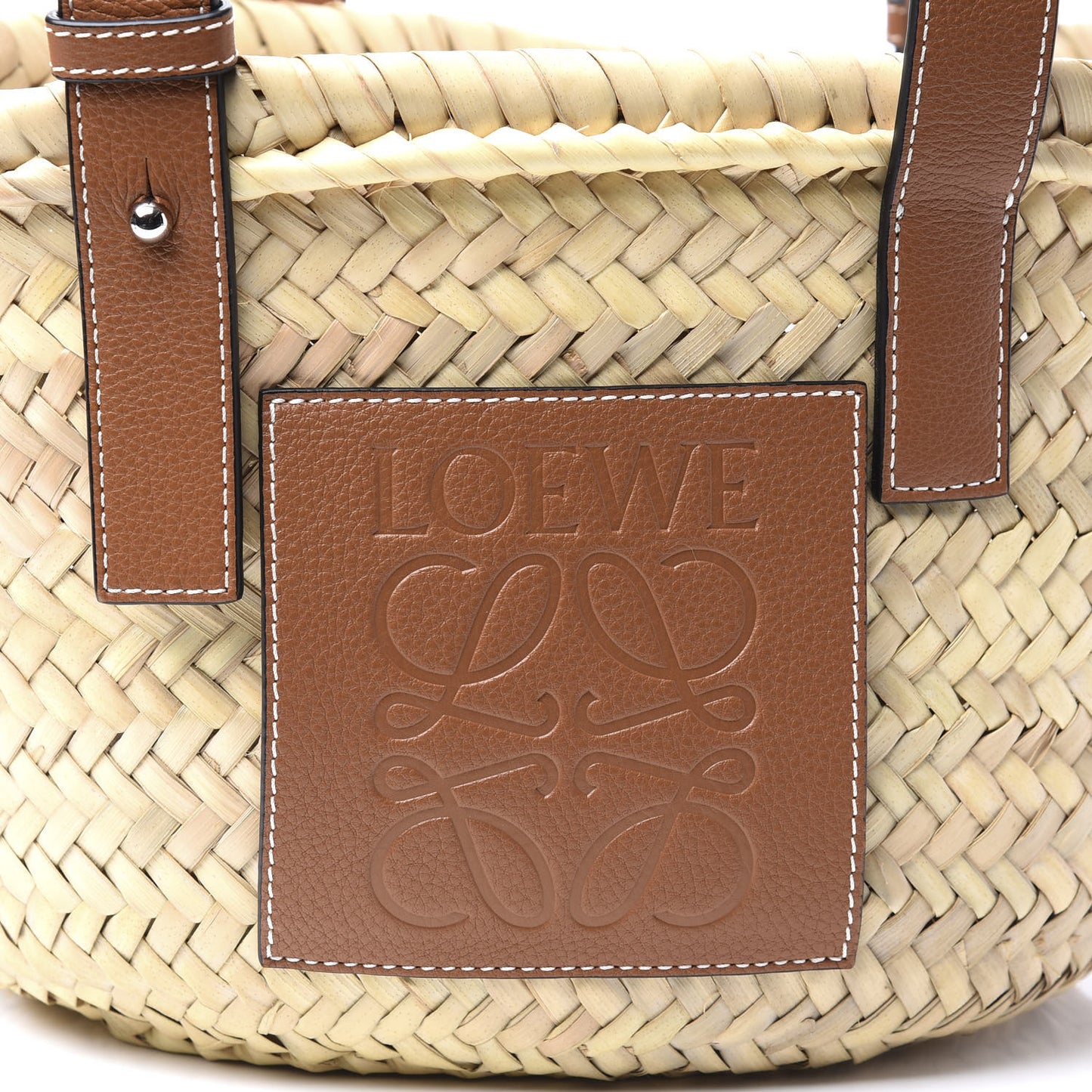 Raffia Small Basket Tote Bag Natural Tan