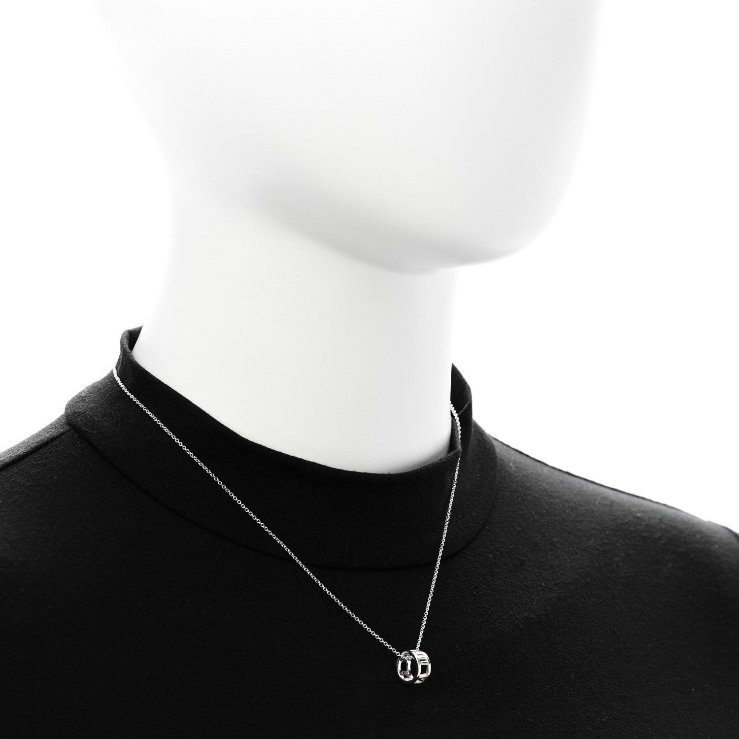 Tiffany Sterling Silver Atlas Open Pendant Necklace 2 of 7