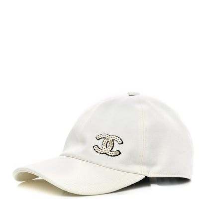Chanel Cotton Sequin CC Cap Hat Ivory 1 of 8