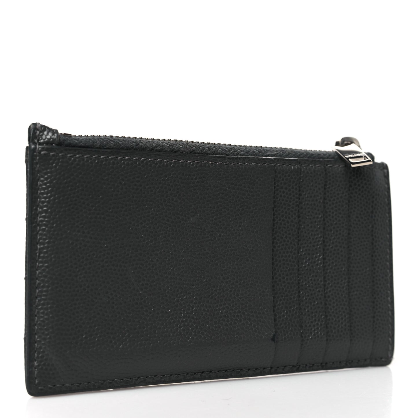 Grain De Poudre Matelasse Chevron Monogram Fragments Zippered Card Case Fog