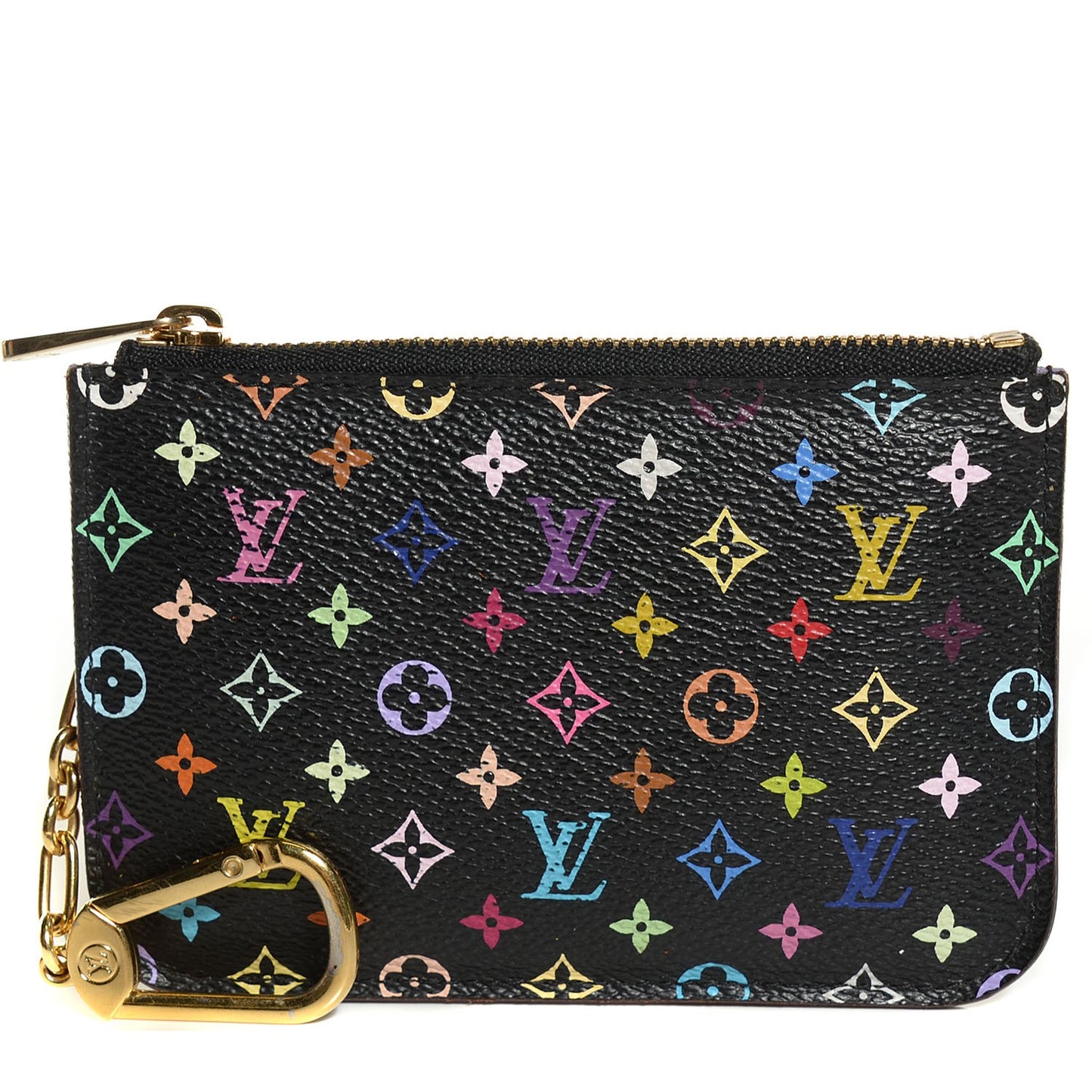 Monogram Multicolor Key Pouch Black Violet