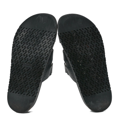 Hermes Calfskin Womens Chypre Sandals 40.5 Black 9 of 17