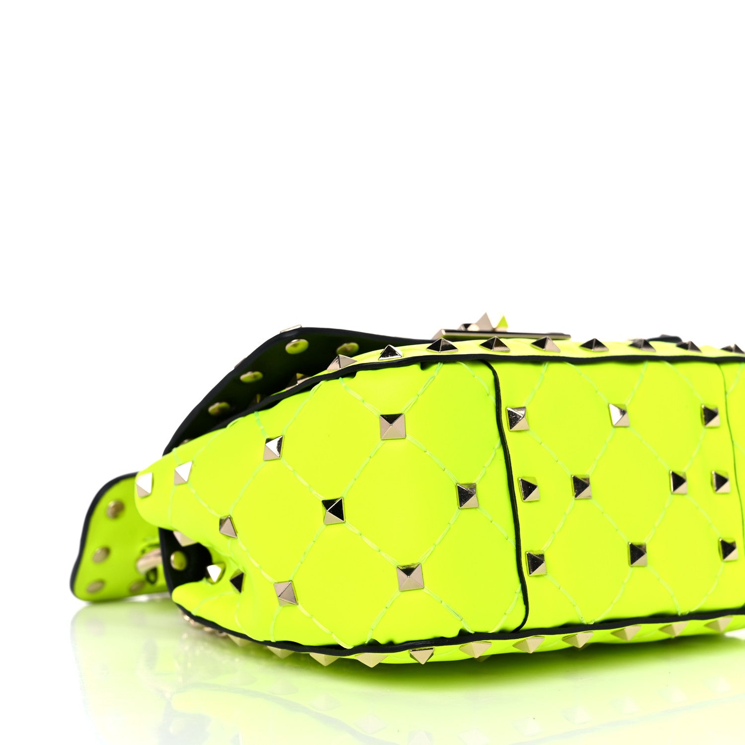 Valentino Garavani Calfskin Micro Rockstud Spike Shoulder Bag Lime 7 of 9