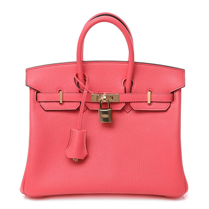Hermes Chevre Mysore Horseshoe Birkin 25 Rose Azalee Lime 1 of 11