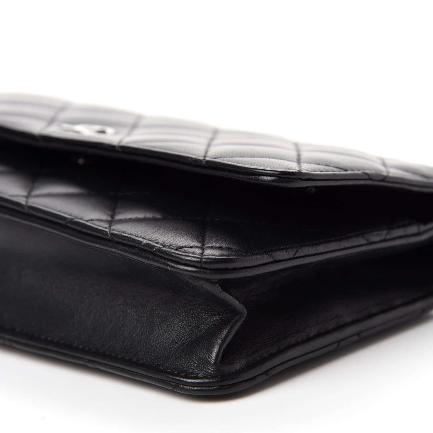 Chanel Lambskin Quilted Wallet On Chain WOC Black 7 of 12