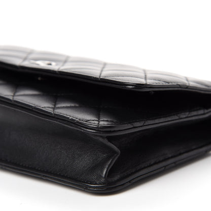 Chanel Lambskin Quilted Wallet On Chain WOC Black 7 of 12