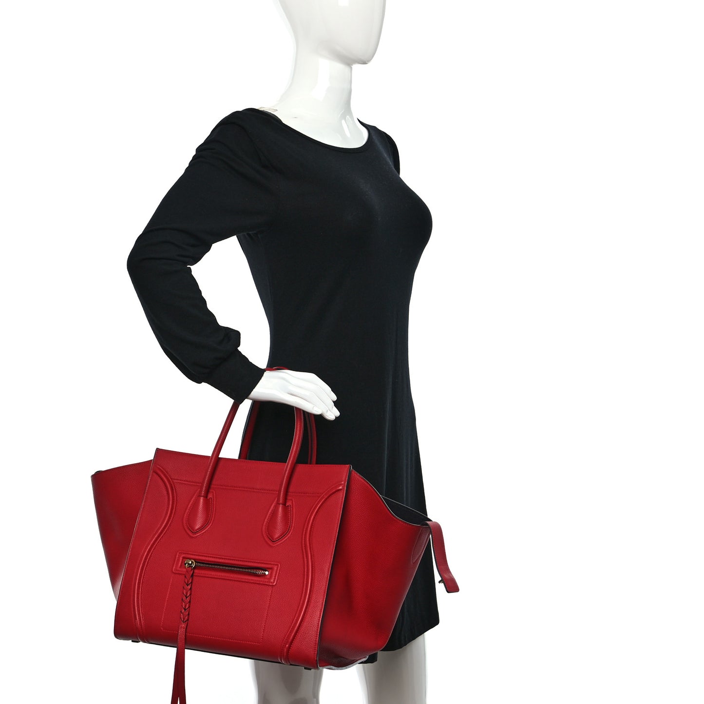 Baby Grained Calfskin Medium Phantom Luggage Carmin