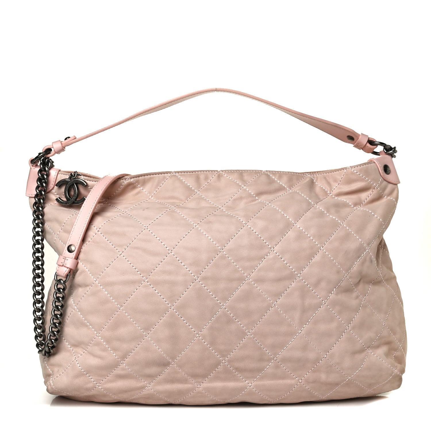 Chanel Iridescent Calfskin Quilted Coco Daily Hobo Rose Clair 1 of 11
