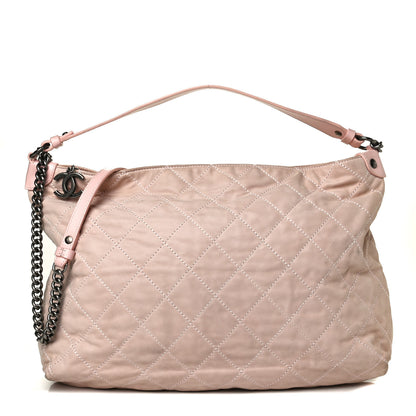 Chanel Iridescent Calfskin Quilted Coco Daily Hobo Rose Clair 1 of 11