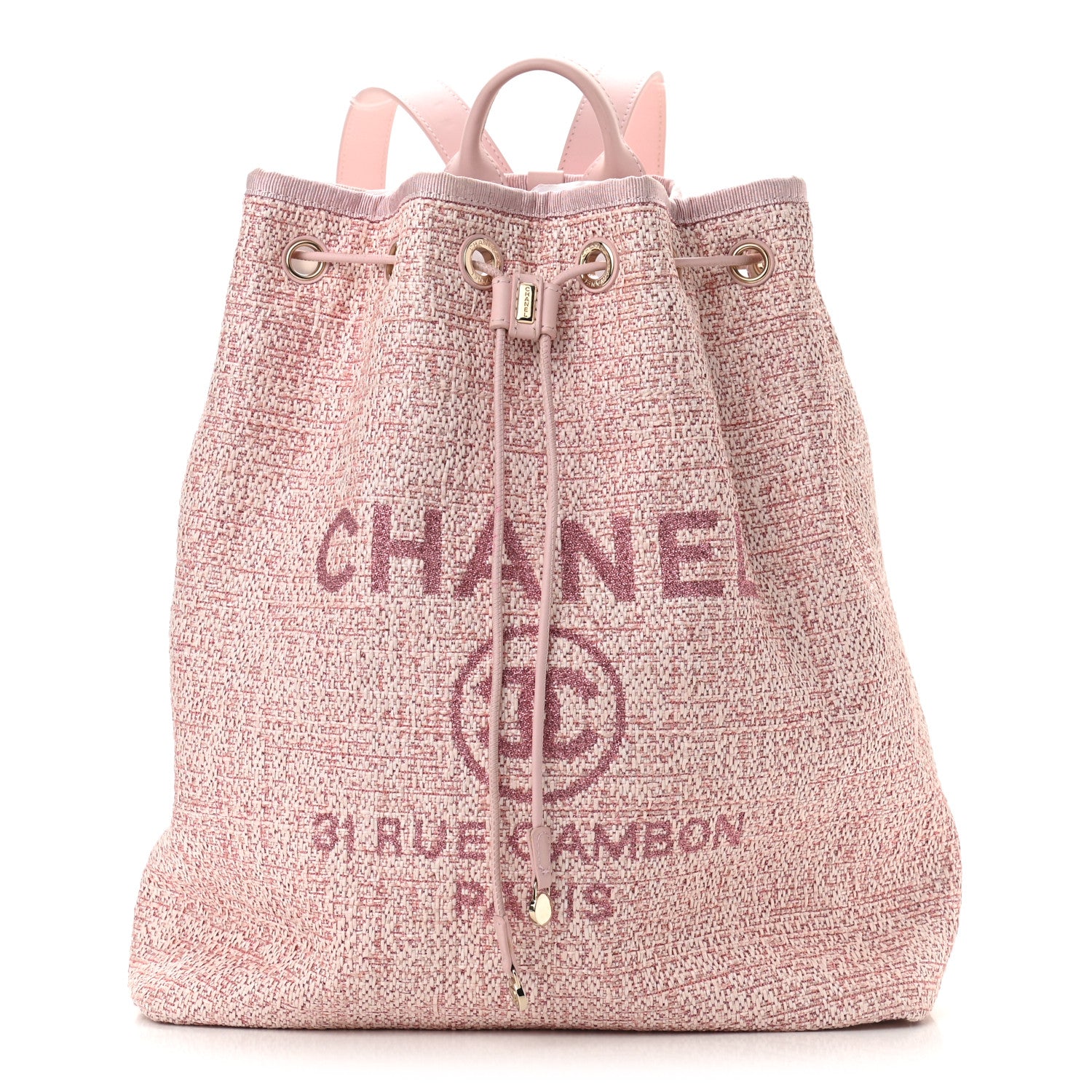 Chanel Canvas Large Deauville Backpack Pink 1 of 11